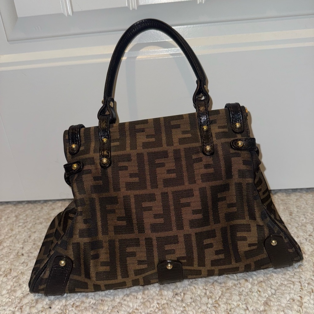 Fendi Brown and Black Satchel with Iconic Monogram - Picture 2 of 11